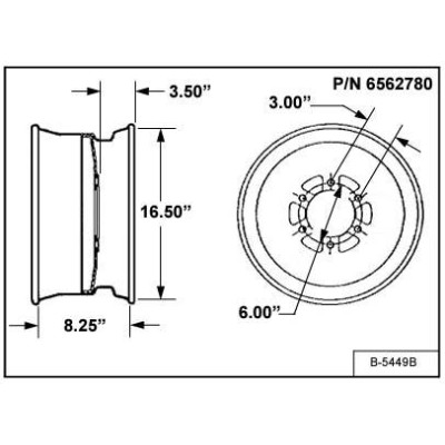 Обод колеса 16.5 x 8.25 Bobcat, 6562780