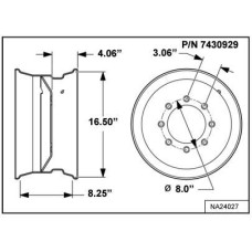 Обод колеса 16.5 X 8.25 Bobcat, 7430929