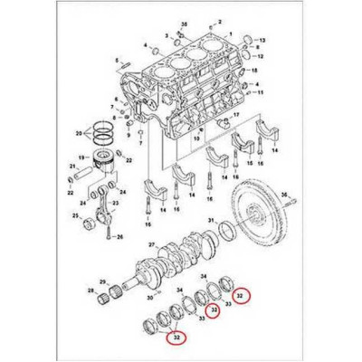 6680740 Вкладиші корінні, -0,40 mm Bobcat