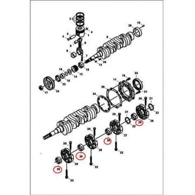 7015265 Вкладыши коренные, std (59,94 mm) Bobcat