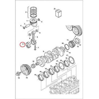 7000693 Вкладиші шатунові (комплект), -0,20 mm set Bobcat