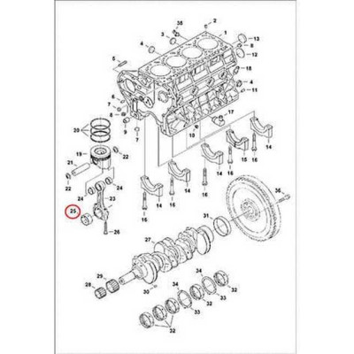 6680733 Вкладыши шатунные (комплект), -0,40 /red/set Bobcat