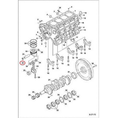 6680726 Кольцо стопорное поршневого пальца Bobcat