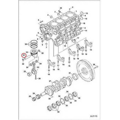 6680725 Палец поршневой Bobcat