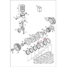 7000705 Полукольцо коленвала, +0,20 mm, низ Bobcat