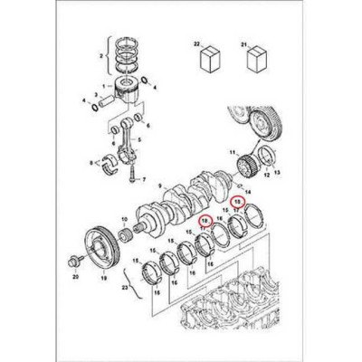 7008430 Півкільце клонували, +0,20 mm, верх Bobcat