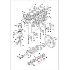 6680746 Полукольцо коленвала, +0,40 mm, низ Bobcat