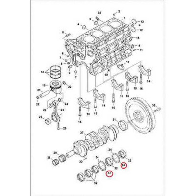 6680746 Півкільце клонували, +0,40 mm, низ Bobcat