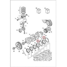 7008431 Полукольцо коленвала, +0,40 mm, верх Bobcat