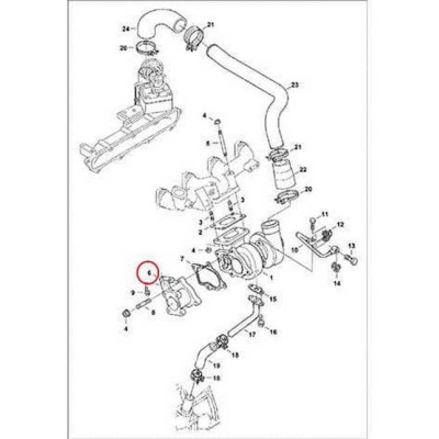 6698525 Фланець турбокомпресора Bobcat