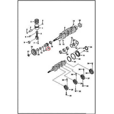 6598142 Шестерня вала колінчастого Bobcat