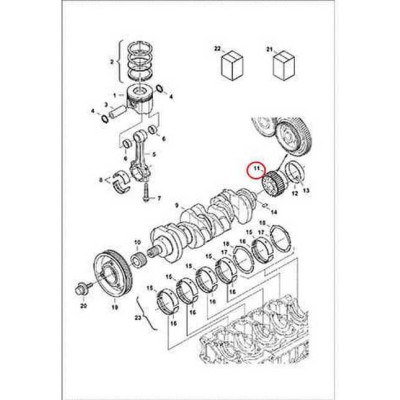 7008433 Шестерня вала колінчастого (велика) Bobcat
