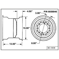 Обод колеса 15 x 13 Bobcat, 6658846 Обод колеса 15 x 13 Bobcat, 6658846