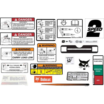 Комплект наклеек для внутреннего и внешнего перевода модели S750 Bobcat, 6990490