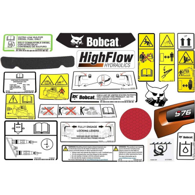 Комплект внутренних и внешних наклеек модели S76 Bobcat, 7414469