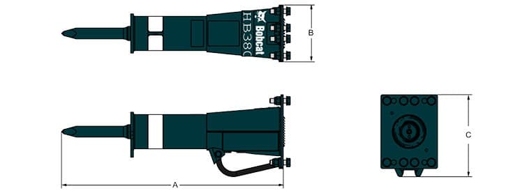 Габариты гидромолота Bobcat